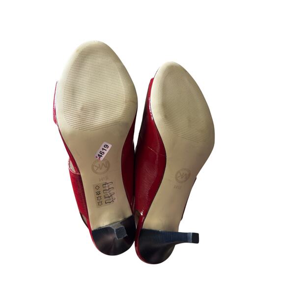 Micahel Kors Red Open Toe Sling Back Pumps Sz 9.5 - Picture 4 of 4
